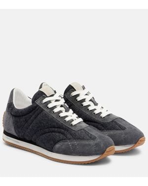 TOTEME Suede-Trimmed Sneakers - Blue