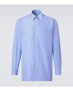 Charvet Chemise En Coton Raye - Bleu