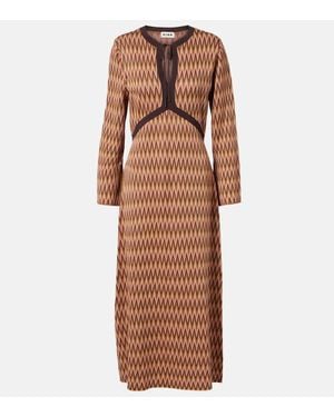 RIXO London Midikleid Pamela Aus Jacquard - Braun