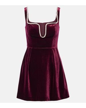 Self-Portrait Velvet Minidress - Red