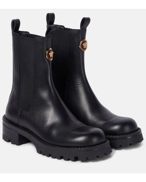Versace Chelsea Boots Medusa Aus Leder - Schwarz