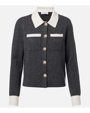 Self-Portrait Cardigan Aus Einem Wollgemisch - Schwarz