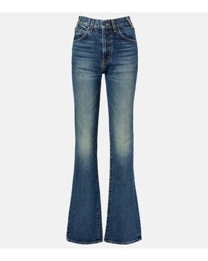 Nili Lotan Joan Mid-Rise Straight Jeans - Blue