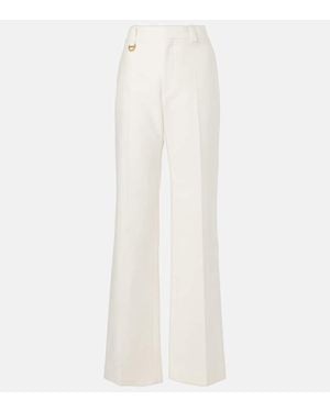 Chloé Gerade High-Rise-Hose Aus Baumwolle - Weiß