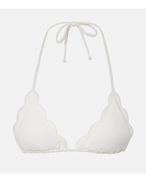 Marysia Swim Top De Bikini Broadway Festoneado - Blanco