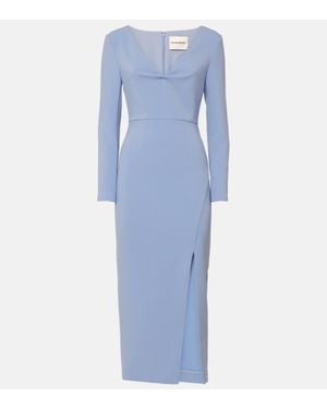 Roland Mouret Draped Crepe Midi Dress - Blue