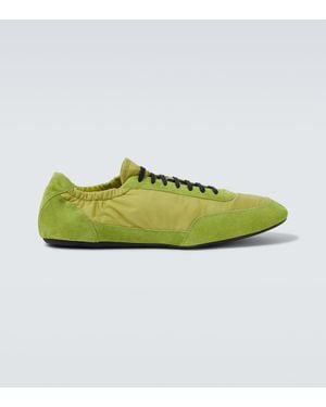 Prada Sneakers Collapse Mit Veloursleder - Grün