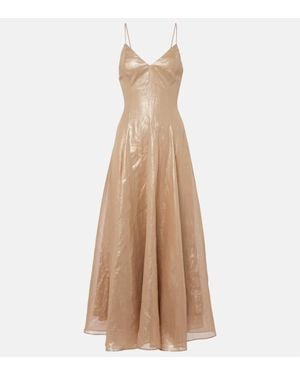 Brunello Cucinelli Monili Cotton Maxi Dress - Natural