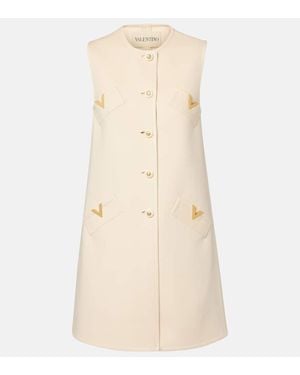 Valentino Vgold Wool And Cashmere Minidress - Natural