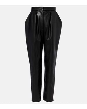 Balmain Faux Leather Tapered Pants - Black