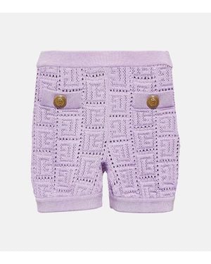 Balmain Shorts Monogram - Viola