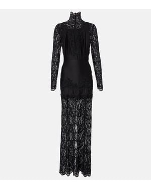 Rabanne Lace-Trimmed Maxi Dress - Black