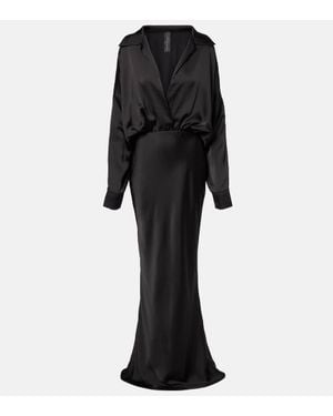 Norma Kamali Vestido De Fiesta De Saten - Negro