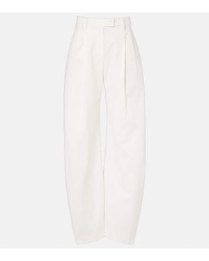 Brunello Cucinelli Cotton Barrel-Leg Pants - White