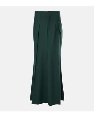 Victoria Beckham Asymmetric Maxi Skirt - Green