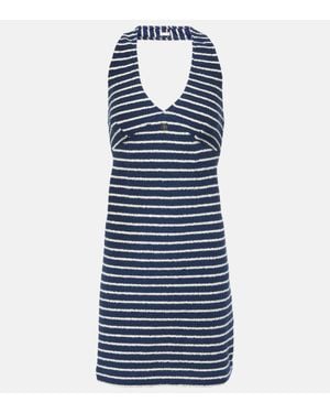 Givenchy Striped Jacquard Cotton-Blend Minidress - Blue