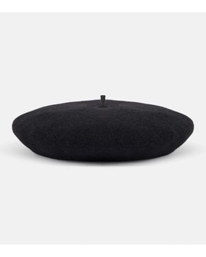 Brunello Cucinelli Monili Beads Wool Beret - Black