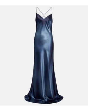 Ralph Lauren Autumn Crystal-Embellished Gown - Blue