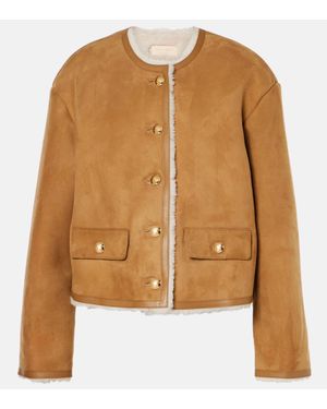 Nili Lotan Zanie Shearling-Lined Suede Jacket - Brown