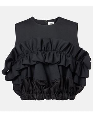 Noir Kei Ninomiya Top Aus Wolle - Schwarz