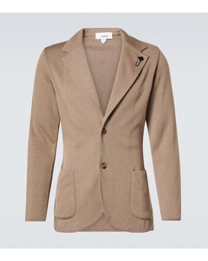 Lardini Wool, Silk, And Cashmere Blazer - Natural