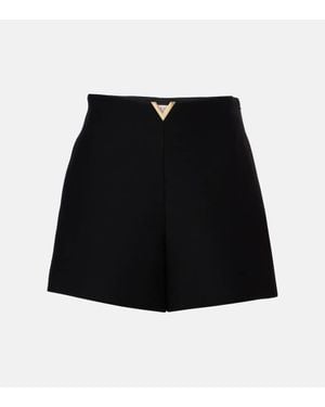 Valentino Vgold Crepe Couture Shorts - Black