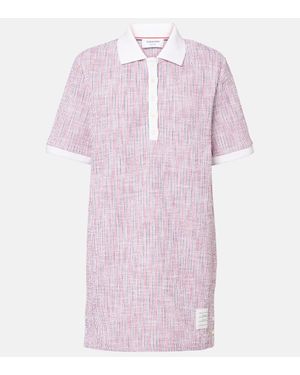 Thom Browne Polokleid Aus Tweed - Pink