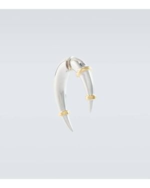 Rainbow K Horn 14Kt And Single Earring - White
