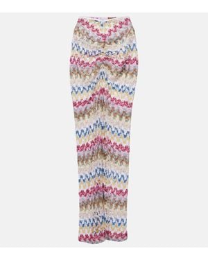 Missoni Knitted Lame Midi Skirt - White