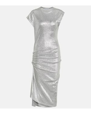 Rabanne Metallic Jersey Dress - Gray