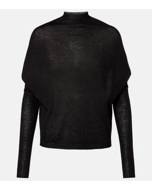 Rick Owens Crater Virgin Wool Sweater - Black
