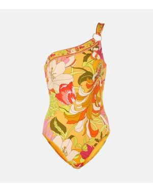 CAMILLA Verzierter One-Shoulder-Badeanzug - Orange