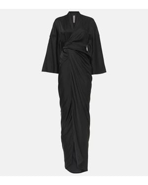Rick Owens Satin Wrap Gown - Black