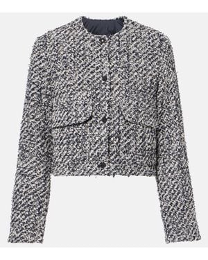 Moncler Dauphin Cropped Tweed Down Jacket - Grey