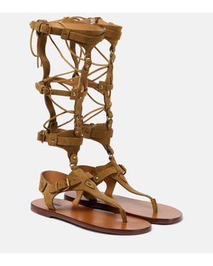 Isabel Marant Roemersandalen Nensi Aus Veloursleder - Braun