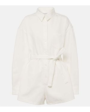 Frankie Shop Wren Denim Playsuit - White