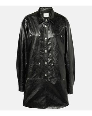 Isabel Marant Ayali Faux Leather Minidress - Black