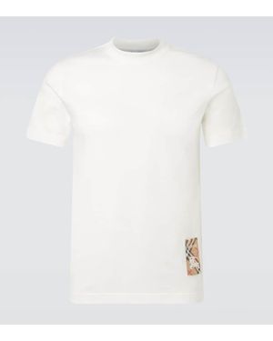 Burberry T-Shirt Ekd Aus Baumwoll-Jersey - Weiß