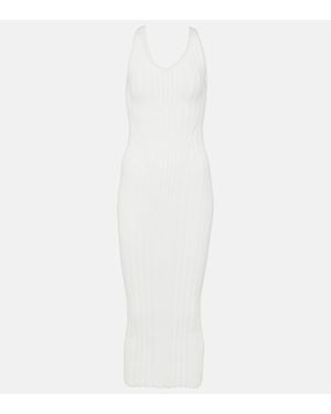 Khaite Ottilie Cotton-Blend Midi Dress - White