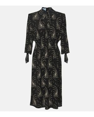Prada Abito Chemisier Con Stampa - Nero