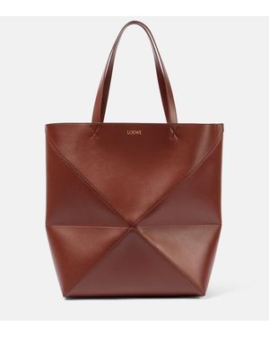 Loewe Tote Puzzle Fold XL aus Leder - Rot
