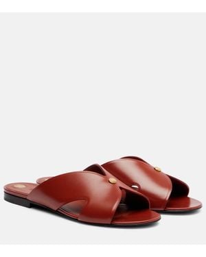 Loro Piana Pantoletten Vera Aus Leder - Braun