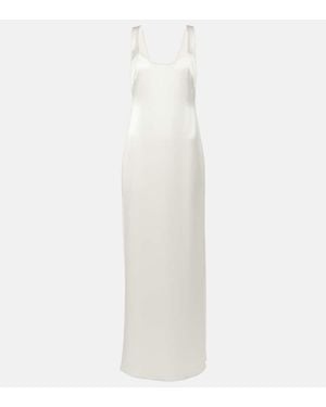 Galvan London Bridal Paraiso Tasseled Satin Gown - White