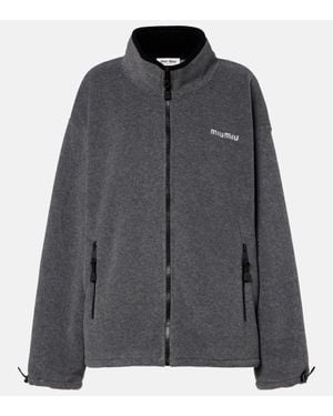 Miu Miu Oversize-Jacke Aus Fleece - Schwarz