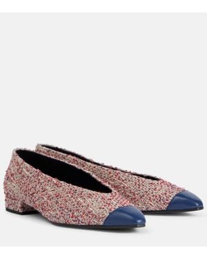 Loro Piana Rebecca Tweed Ballet Flats - Blue