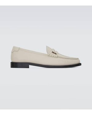 Saint Laurent 20mm Hohe Loafer Aus Leder "le Loafer" - Natur