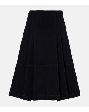 Marni Tiered Cotton-Blend Midi Skirt - Black