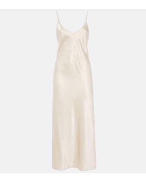 JOSEPH Clea Silk Satin Slip Dress - White