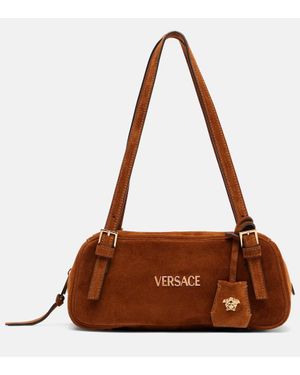 Versace Bolso Al Hombro Tag De Ante - Marrón