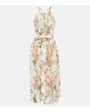 Erdem Midikleid Zinnia Aus Baumwolle Und Seide - Mettallic